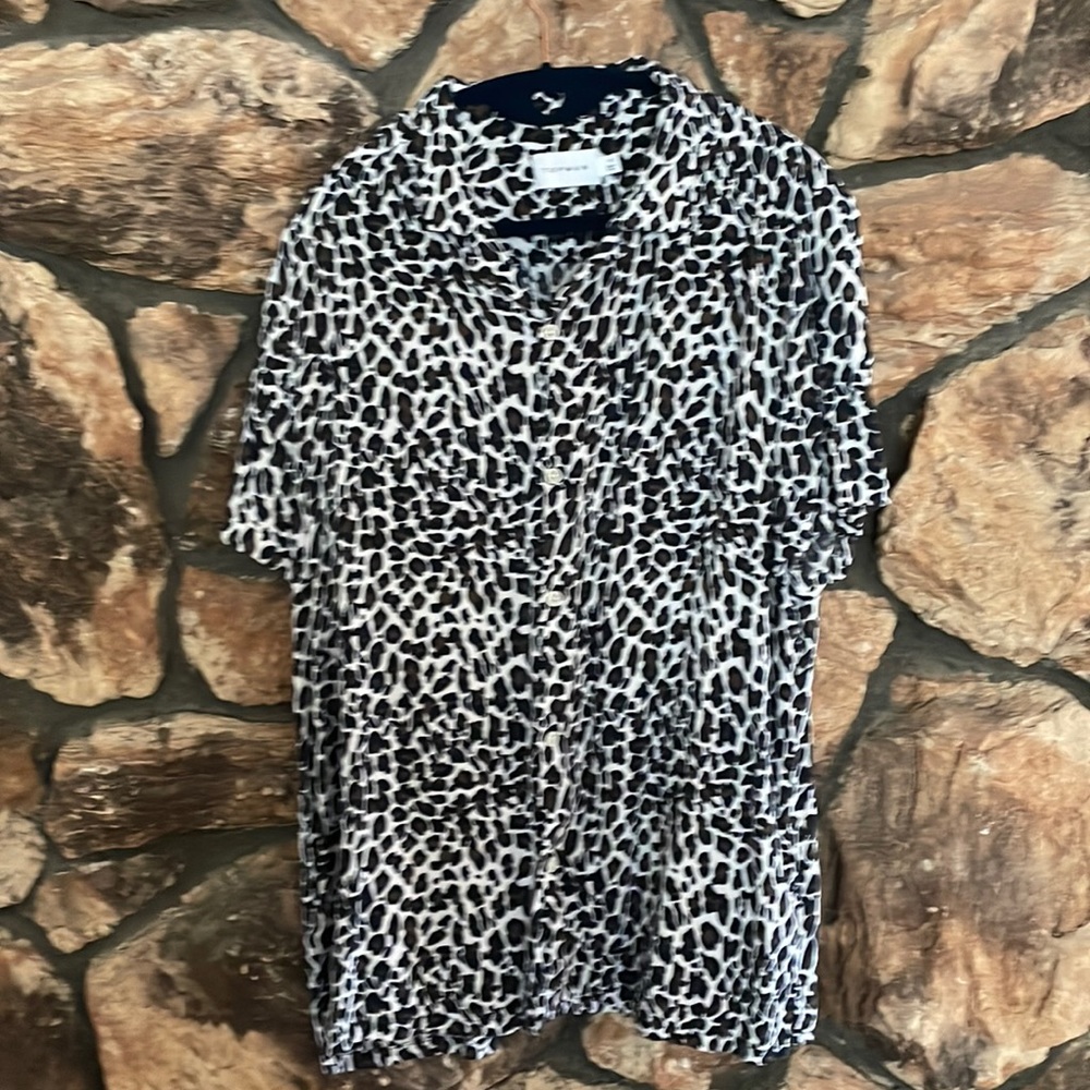 Topman Leopard Print short sleeve button down